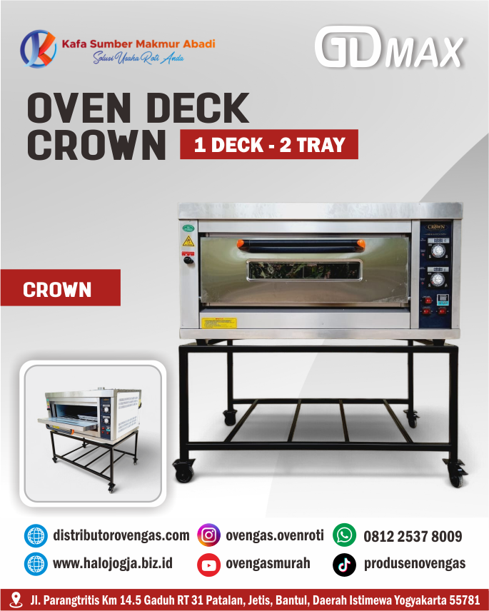 Oven Deck Crown 1 Deck - 2 Tray  GDMAX