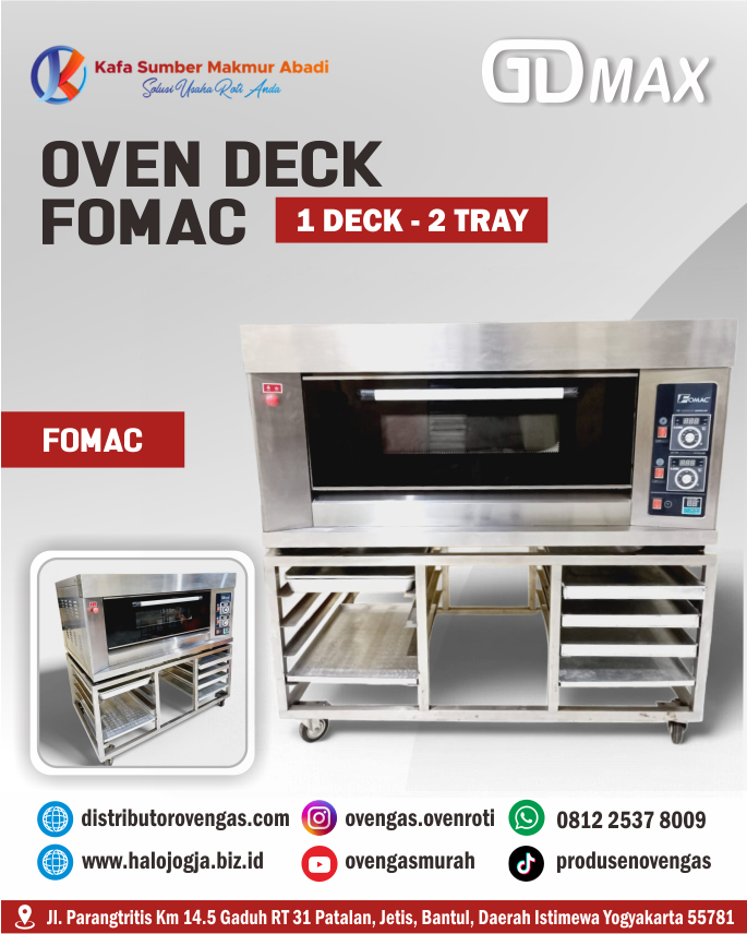 Oven Deck Fomac 1 Deck - 2 Tray